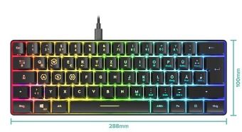 Produktbild: SPEEDLINK LETOS RGB 60% Gaming Keyboard, black - DE layout