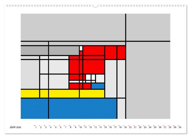 Produktbild: Abstract Variations inspired by Mondrian (hochwertiger Premium Wandkalender 2026 DIN A2 quer), Kunstdruck in Hochglanz