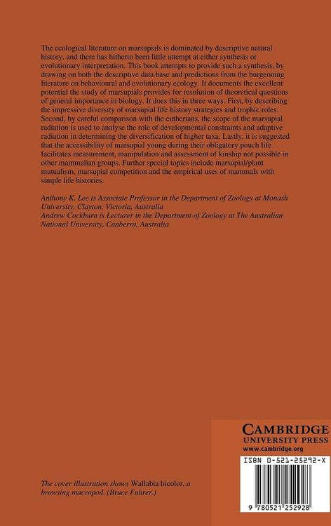 Produktbild: Evolutionary Ecology of Marsupials