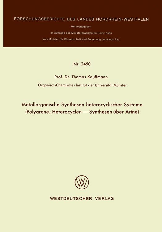 Produktbild: Metallorganische Synthesen heterocyclischer Systeme