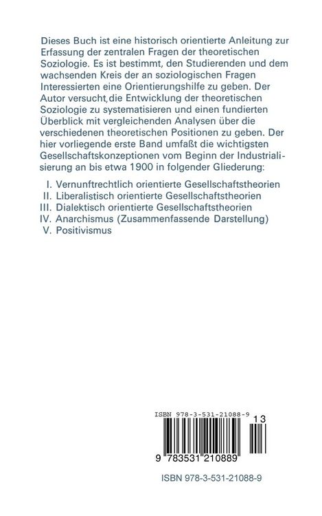 Produktbild: Einf&uuml;hrung in die soziologischen Theorien I