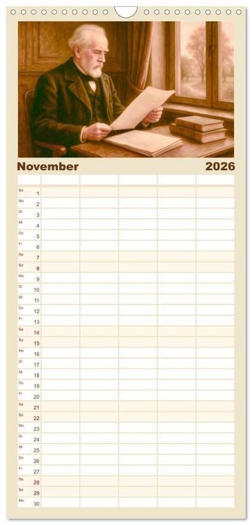 Produktbild: Familienplaner 2026 - Theodor Storm. Sein Leben, seine Werke mit 5 Spalten (Wandkalender, 21 x 45 cm) CALVENDO