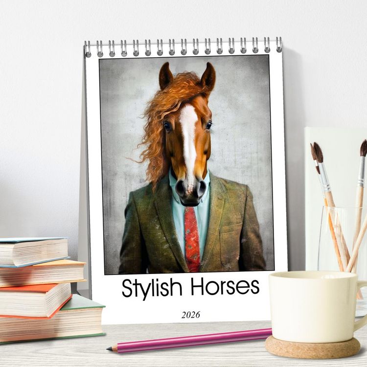 Produktbild: Stylish Horses (Desk Calendar 2026 DIN A5 portrait), CALVENDO 12 Month DeskCalendar