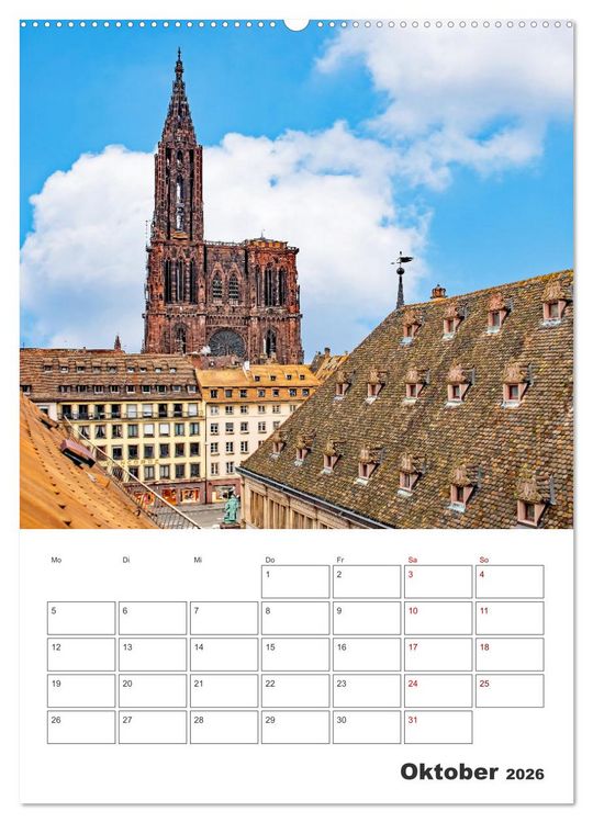 Produktbild: Stra&szlig;burg - Urlaubsplaner (Wandkalender 2026 DIN A2 hoch), CALVENDO Monatskalender