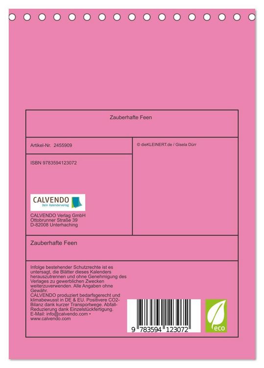 Produktbild: Zauberhafte Feen (Tischkalender 2027 DIN A5 hoch), CALVENDO Monatskalender