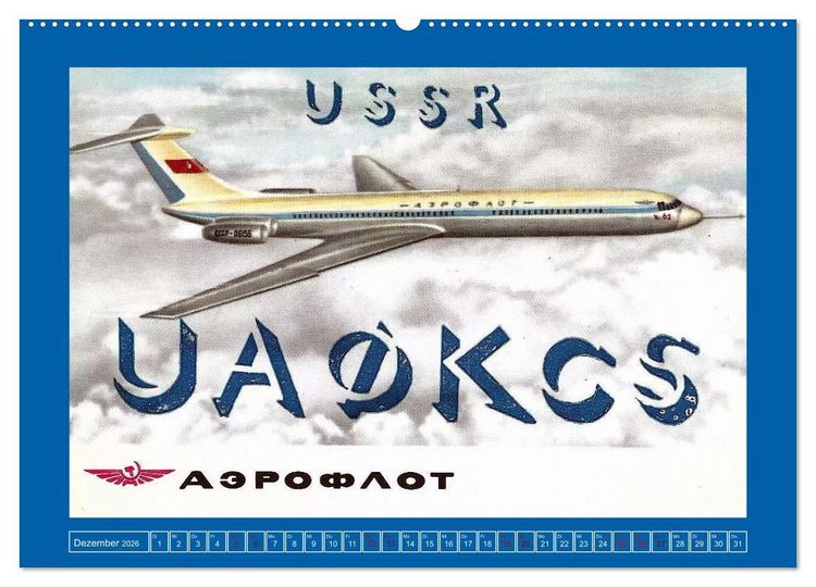 Produktbild: &Uuml;ber den Wolken - Flugzeuge des 20. Jahrhunderts auf Amateurfunkkarten (hochwertiger Premium Wandkalender 2026 DIN A2 quer), Kunstdruck in Hochglanz