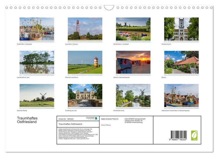 Produktbild: Traumhaftes Ostfriesland (Wandkalender 2026 DIN A3 quer), CALVENDO Monatskalender