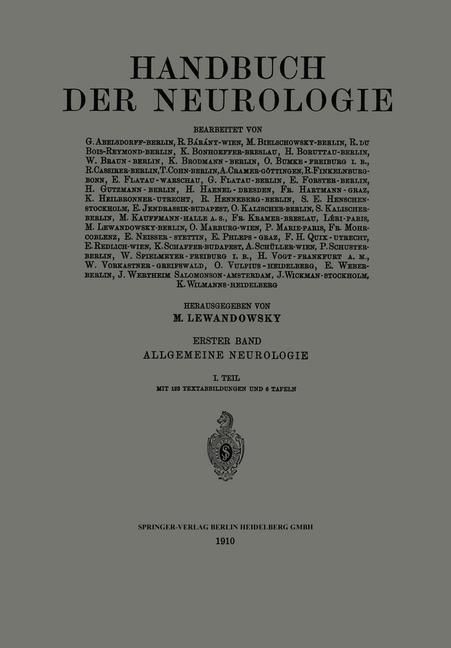 Produktbild: Handbuch der Neurologie