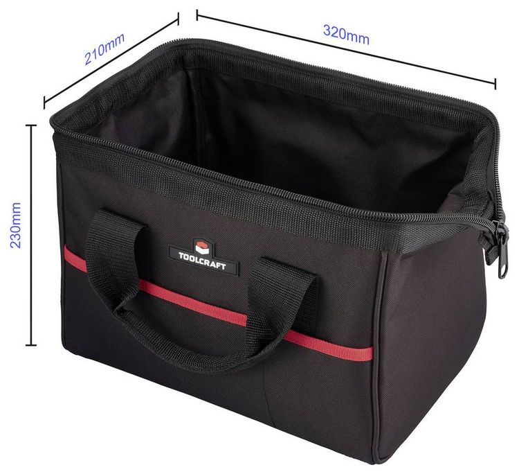Produktbild: TOOLCRAFT TO-10748133 Universal Werkzeugtasche unbest&uuml;ckt (L x B x H) 320 x 210 x 230mm