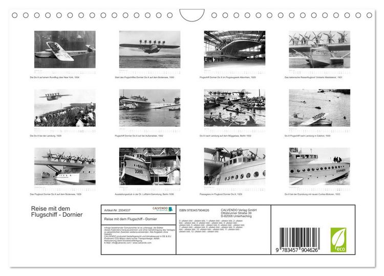 Produktbild: Reise mit dem Flugschiff - Dornier (Wandkalender 2026 DIN A4 quer), CALVENDO Monatskalender