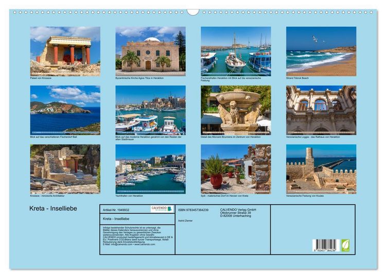 Produktbild: Kreta - Inselliebe (Wandkalender 2026 DIN A2 quer), CALVENDO Monatskalender