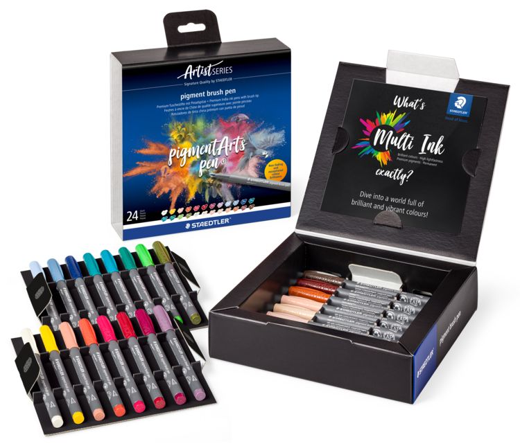 Produktbild: STAEDTLER pigment brush 371, Fasermaler mit Pinselspitze, 371 C24-1