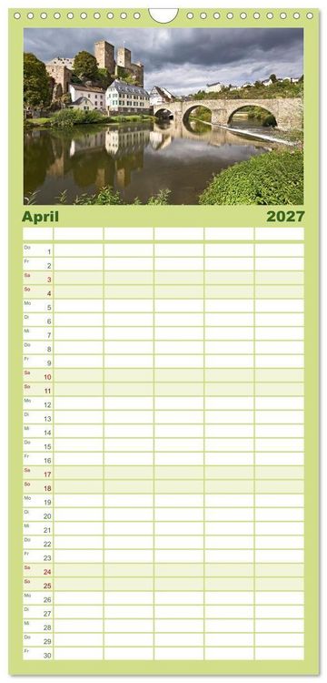 Produktbild: Familienplaner 2027 - Sehnsuchtsziel Lahn mit 5 Spalten (Wandkalender, 21 x 45 cm) CALVENDO