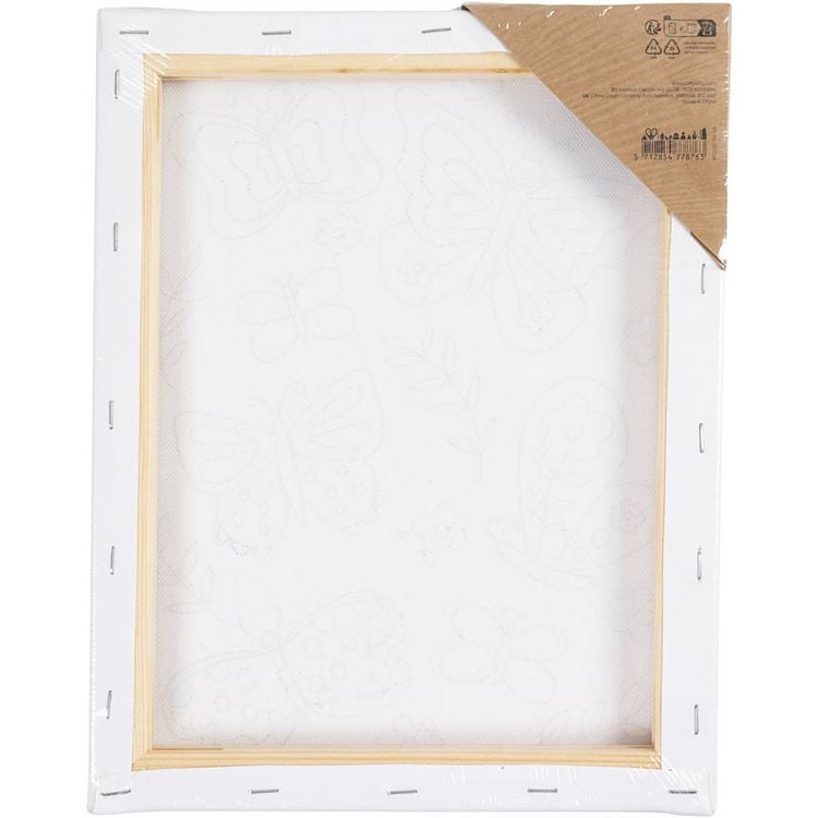 Produktbild: Creativ Company Mal-Leinwand mit Aufdruck, Schmetterlinge, T 1,6 cm, Gr&ouml;&szlig;e 24x30 cm, 360 g, 1 Stk