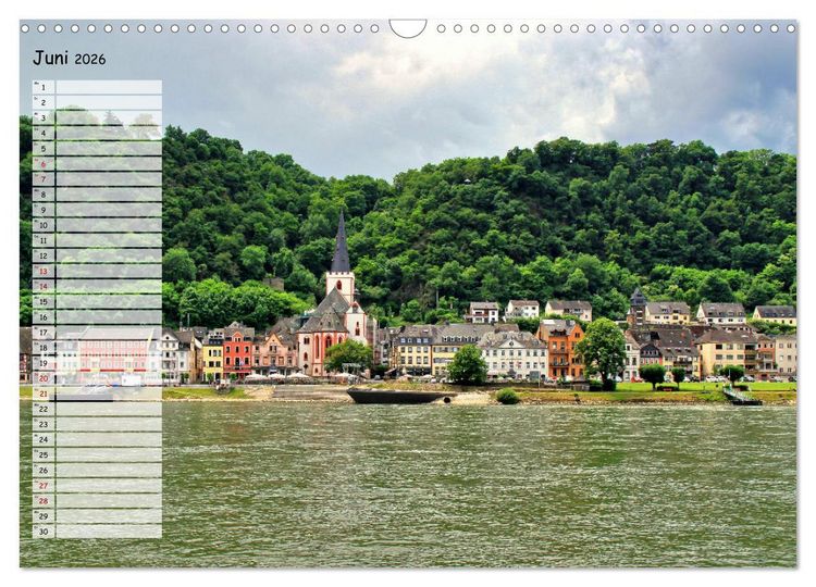 Produktbild: Von Lahnstein bis R&uuml;desheim - Am wundersch&ouml;nen Mittelrhein (Wandkalender 2026 DIN A3 quer), CALVENDO Monatskalender