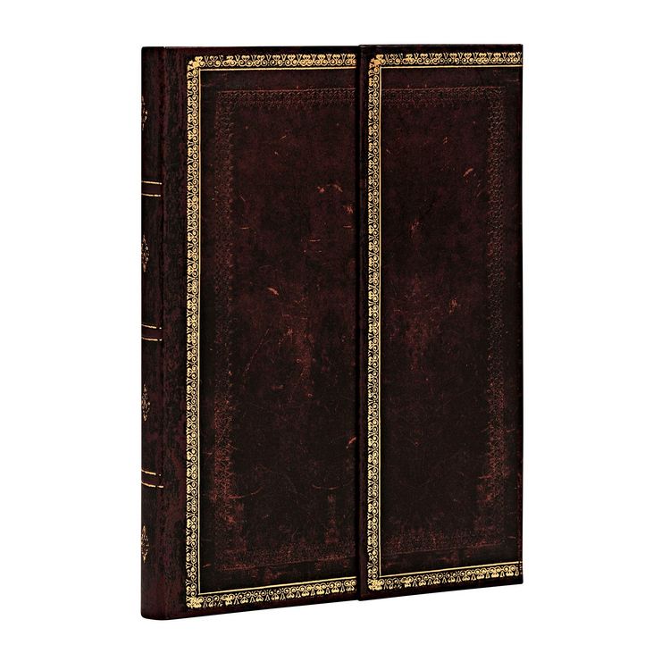 Produktbild: Hardcover Notizbuch Schwarzes Marokkoleder Flexi, Mini, Liniert