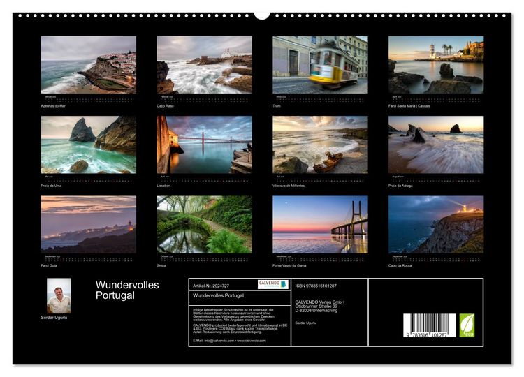 Produktbild: Wundervolles Portugal (hochwertiger Premium Wandkalender 2026 DIN A2 quer), Kunstdruck in Hochglanz