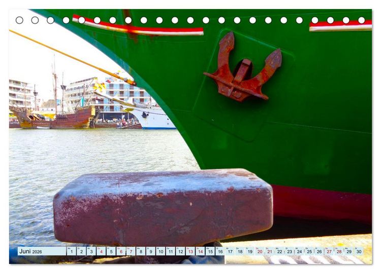 Produktbild: Ein detaillierter Blick auf Segelschiffe (Tischkalender 2026 DIN A5 quer), CALVENDO Monatskalender