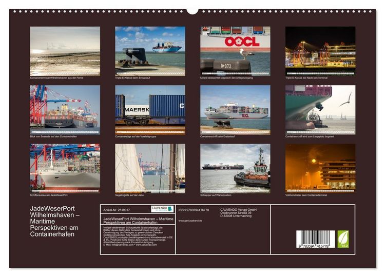 Produktbild: JadeWeserPort Wilhelmshaven &ndash; Maritime Perspektiven am Containerhafen (hochwertiger Premium Wandkalender 2027 DIN A2 quer), Kunstdruck in Hochglanz