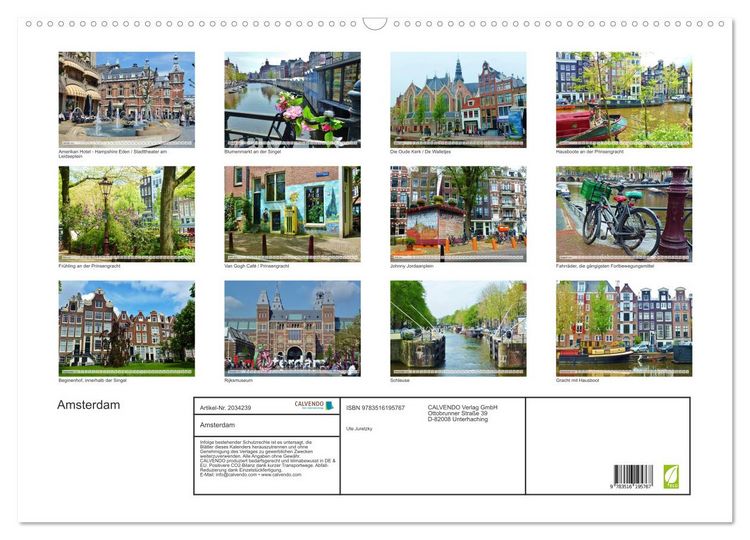 Produktbild: Amsterdam (Wandkalender 2026 DIN A2 quer), CALVENDO Monatskalender