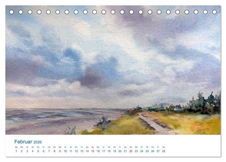 Produktbild: F&ouml;hr - Aquarelle (Tischkalender 2026 DIN A5 quer), CALVENDO Monatskalender