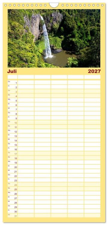 Produktbild: Familienplaner 2027 - Neuseeland - ein Naturparadies mit 5 Spalten (Wandkalender, 21 x 45 cm) CALVENDO