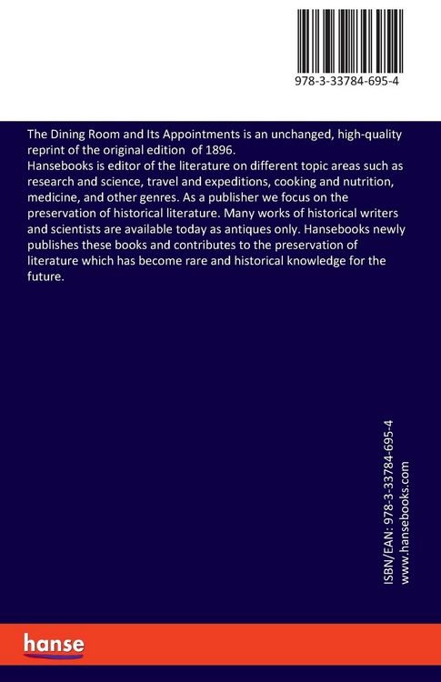 Produktbild: The Dining Room and Its Appointments