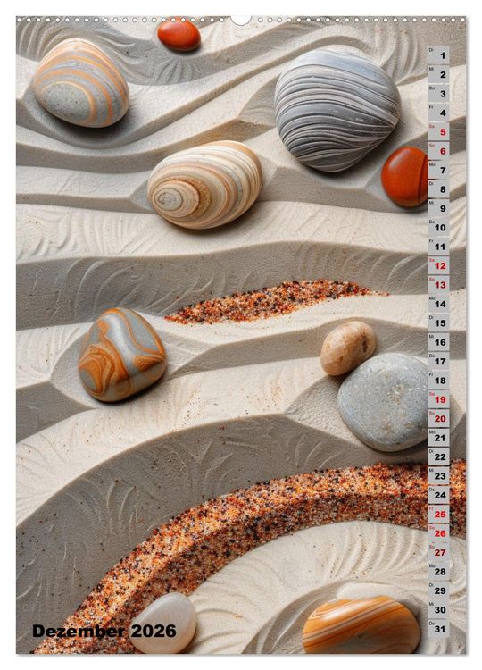 Produktbild: Zen aus Sand (Wandkalender 2026 DIN A2 hoch), CALVENDO Monatskalender