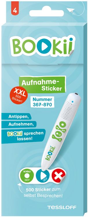 Produktbild: BOOKii&reg; Aufnahme-Sticker neutral Paket 4, Nr. 367-870 (504 St&uuml;ck)