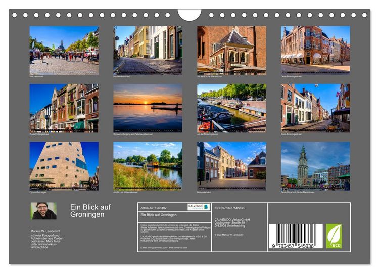 Produktbild: Ein Blick auf Groningen (Wandkalender 2026 DIN A4 quer), CALVENDO Monatskalender
