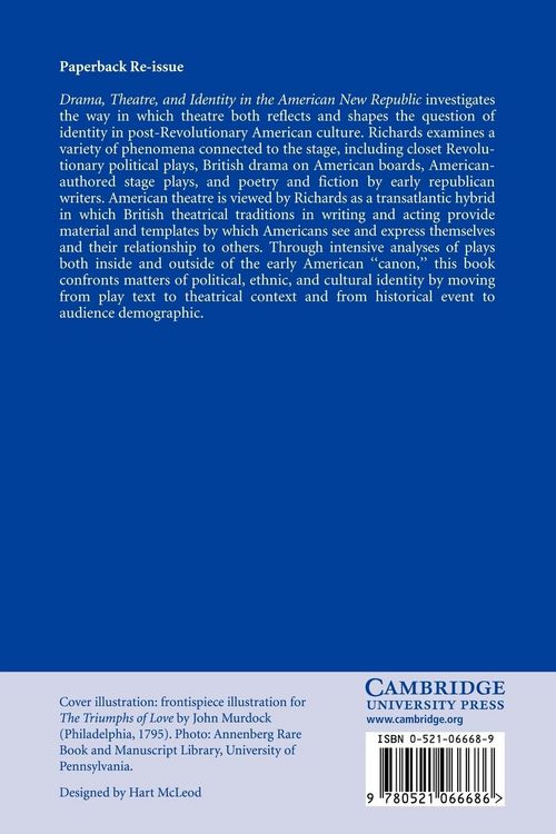 Produktbild: Drama, Theatre, and Identity in the American New Republic
