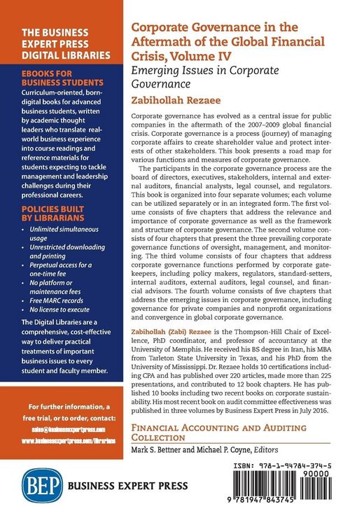 Produktbild: Corporate Governance in the Aftermath of the Global Financial Crisis, Volume IV