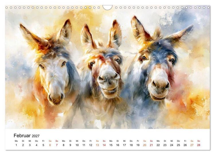 Produktbild: Esel - Wenn Ruhe ein Gesicht h&auml;tte (Wandkalender 2027 DIN A3 quer), CALVENDO Monatskalender