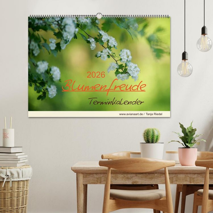 Produktbild: Blumenfreude Terminkalender (Wandkalender 2026 DIN A2 quer), CALVENDO Monatskalender