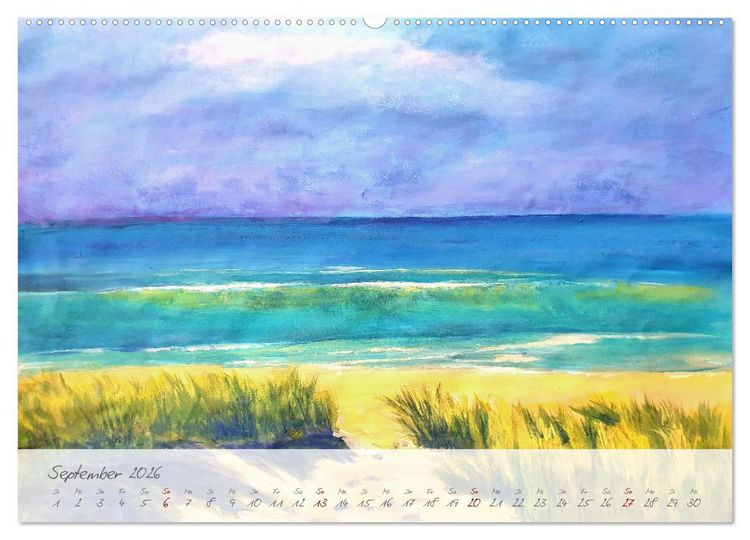 Produktbild: Gemalter K&uuml;stenzauber - Mit Pinsel und Farbe entlang der deutschen K&uuml;ste (hochwertiger Premium Wandkalender 2026 DIN A2 quer), Kunstdruck in Hochglanz
