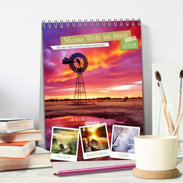 Produktbild: Meine Welt ist bunt (Tischkalender 2026 DIN A5 hoch), CALVENDO Monatskalender
