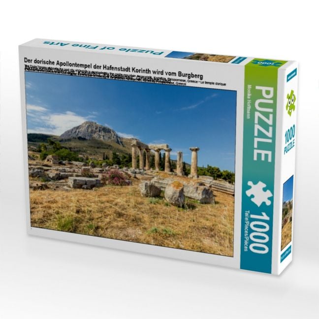 Produktbild: CALVENDO Puzzle Der dorische Apollontempel der Hafenstadt Korinth wird vom Burgberg Akrokorinth &uuml;berragt, Korinthia, Peloponnes, Griechenland 1000 Teile Puzzle quer | 1000 Teile Lege-Gr&ouml;&szlig;e 64 &times; 48 cm Foto-Puzzle f&uuml;r gl&uuml;ckliche Stunden