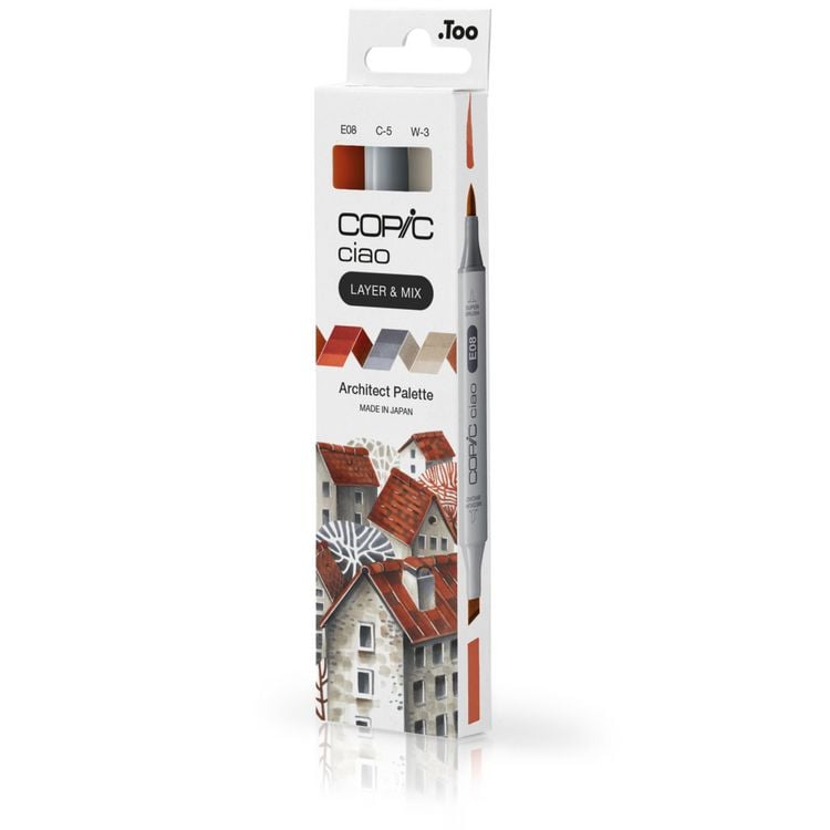 Produktbild: Copic Marker Set Ciao LAYER&MIX Architect Palette 3 St&uuml;ck Faltschachtel