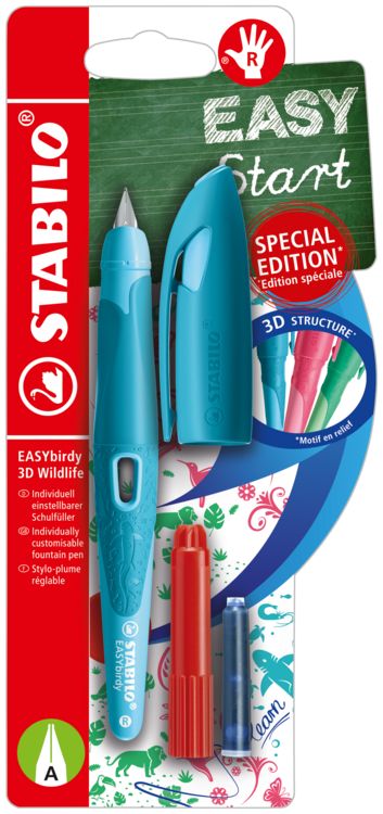 Produktbild: STABILO Schulf&uuml;ller EASYbirdy 3D Wildlife RH A blau