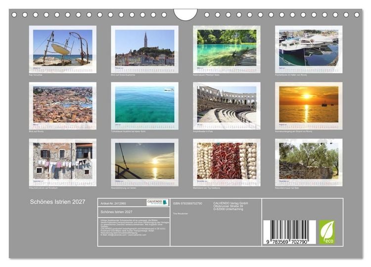 Produktbild: Sch&ouml;nes Istrien 2027 (Wandkalender 2027 DIN A4 quer), CALVENDO Monatskalender
