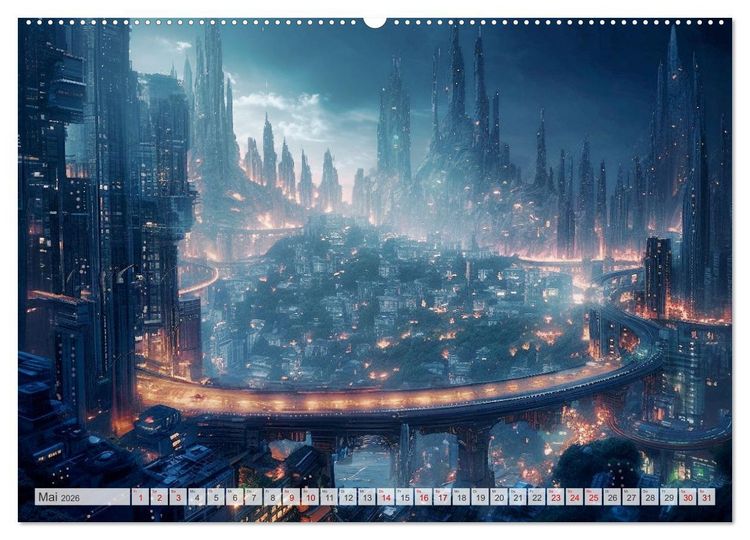 Produktbild: Gigapolis (Wandkalender 2026 DIN A2 quer), CALVENDO Monatskalender