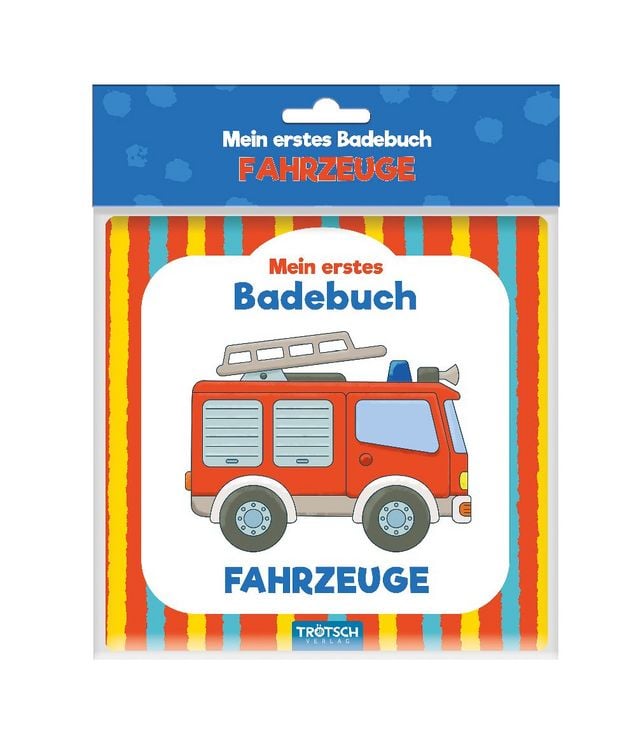 Produktbild: TR&Ouml;TSCH - Badebuch "Fahrzeuge" | Wasserfestes Badebuch mit liebevoll illustrierten Fahrzeugmotiven. Leuchtend buntes Badewannenbuch mit weichen Oberfl&auml;chen zum Dr&uuml;cken und Knautschen | Ab 0 Monaten