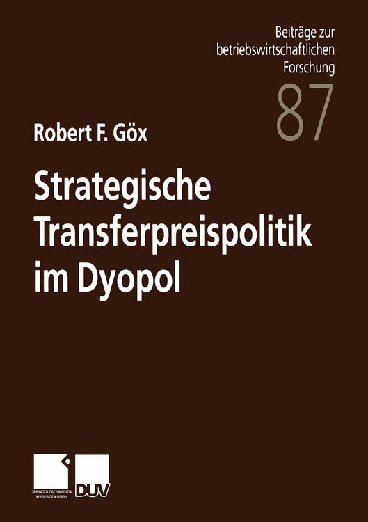 Produktbild: Strategische Transferpreispolitik im Dyopol