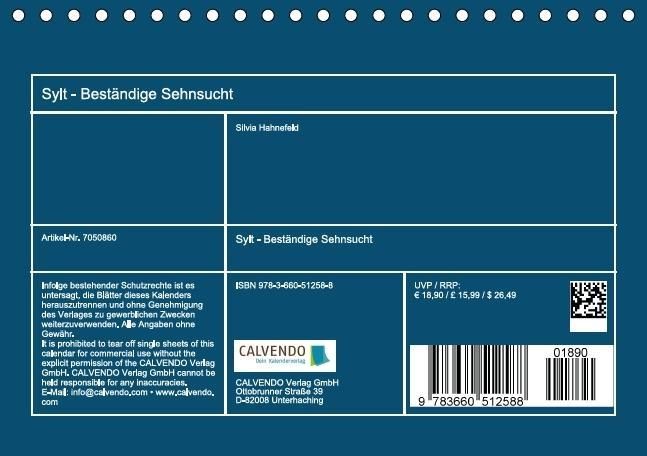 Produktbild: Sylt - Best&auml;ndige Sehnsucht (Tischkalender immerw&auml;hrend DIN A5 quer)