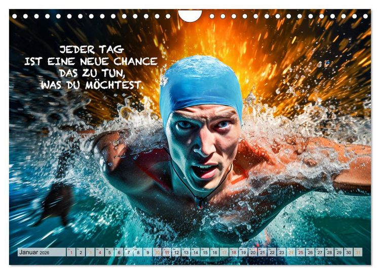 Produktbild: Schwimmen und Motivation (Wandkalender 2026 DIN A4 quer), CALVENDO Monatskalender