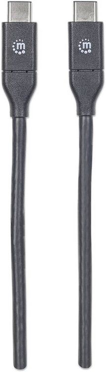 Produktbild: Manhattan USB-Kabel USB 3.2 Gen2 USB-C&reg; Stecker, USB-C&reg; Stecker 0.50m Schwarz 354899