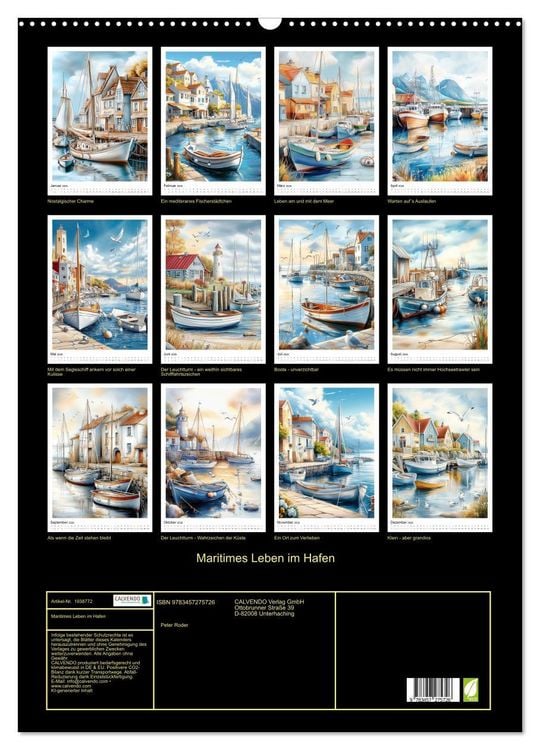 Produktbild: Maritimes Leben im Hafen (Wandkalender 2026 DIN A2 hoch), CALVENDO Monatskalender