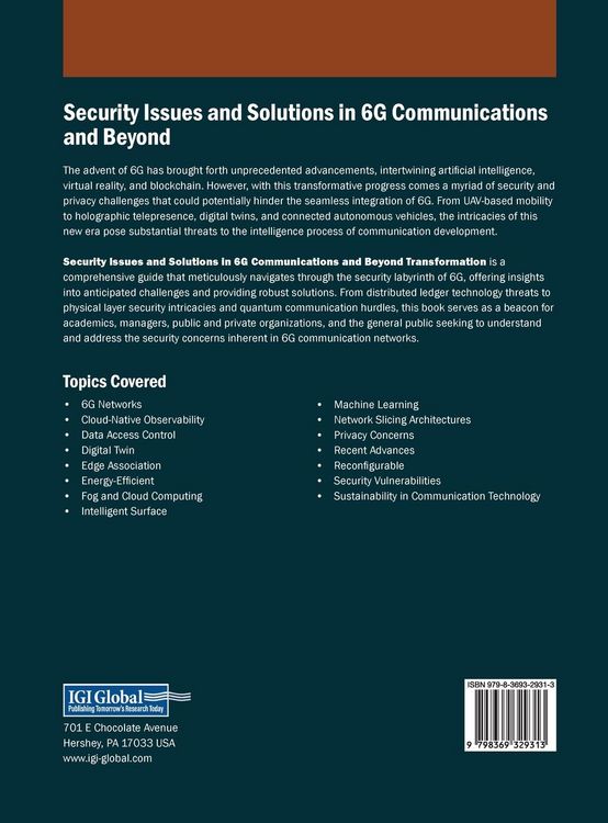 Produktbild: Security Issues and Solutions in 6G Communications and Beyond