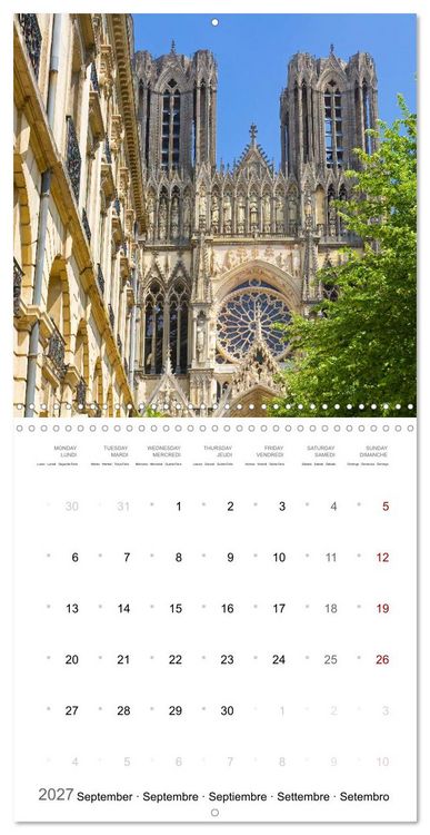 Produktbild: D&eacute;couverte des c&eacute;l&egrave;bres cath&eacute;drales fran&ccedil;aises (Calendrier mural carr&eacute; 2027 30x30 cm) Calendrier double avec une page pour vos prises de notes