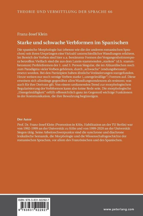 Produktbild: Starke und schwache Verbformen im Spanischen